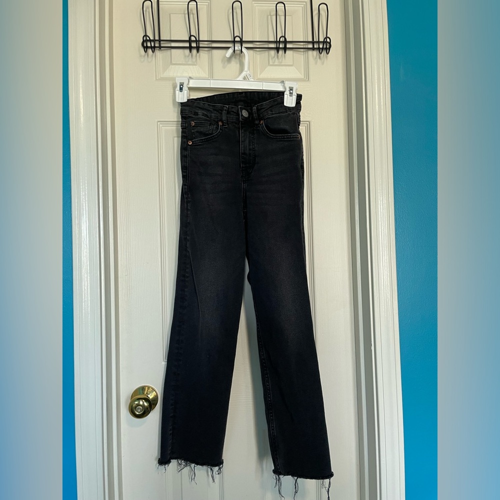 H&M Divided Black Frayed Jeans